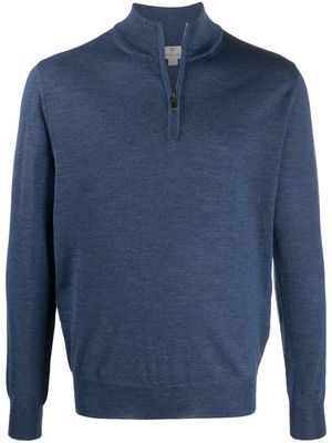 Canali pull zippé à col cheminée - Bleu