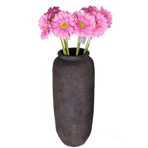 Kunstbloemen boeket Gerbera - 8x - 72 cm - roze - Real Touch - kunst zijdebloemen