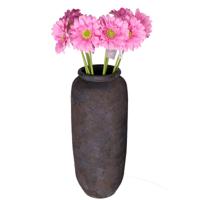 Kunstbloemen boeket Gerbera - 8x - 72 cm - roze - Real Touch - kunst zijdebloemen