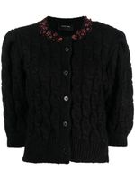 Simone Rocha cardigan crop à ornements en cristal - Noir