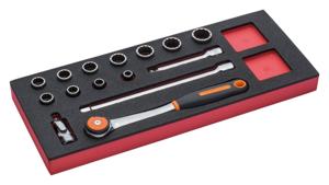 Bahco Foaminlay Fit&Go 1/3 met doppen en toebehoren 1/2" - 15-delig - FF1E2204