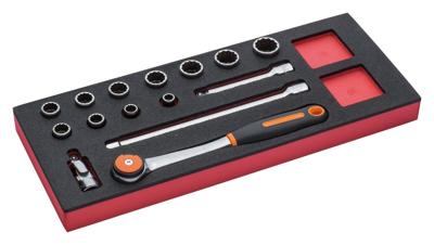 Bahco Foaminlay Fit&Go 1/3 met doppen en toebehoren 1/2" - 15-delig - FF1E2204
