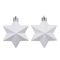 Ster kunststof L9b9h12 cm winterwit 12 st Shatterproof Decoris - Decoris Ster kunststof L9b9h12 cm winterwit 12 st Shatterproof Decoris - Decoris
