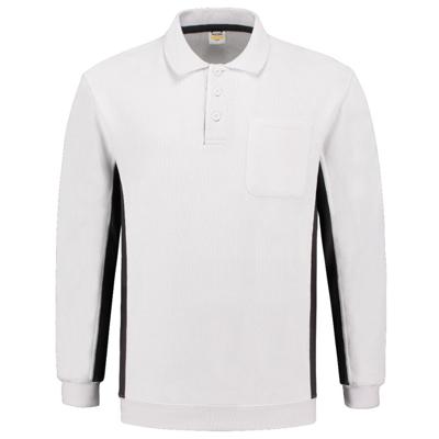 Tricorp polosweater Bi-Color - Workwear - 302001 - wit/donkergrijs - maat L