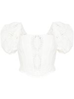 Charo Ruiz Ibiza haut-corset Nivak en broderie anglaise - Blanc