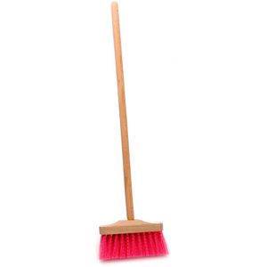 kleine kinderbezem roze, 57 cm