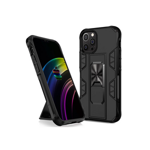 iPhone XS Max hoesje - Backcover - Rugged Armor - Kickstand - Extra valbescherming - Shockproof - TPU - Zwart