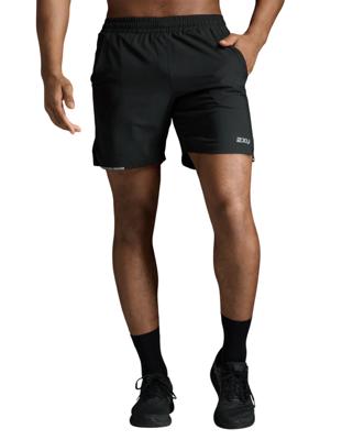 2XU Aero 7 Inch Shorts Black/Silver Reflective Heren L