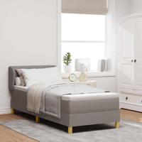 Boxspringbed met matras creme 90x200 cm stof Taupe 80 x 200 cm