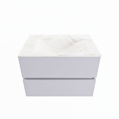 MONDIAZ VICA-DLUX 70cm badmeubel onderkast Cale 2 lades. Inbouw wastafel CLOUD midden zonder kraangat, kleur Ostra.