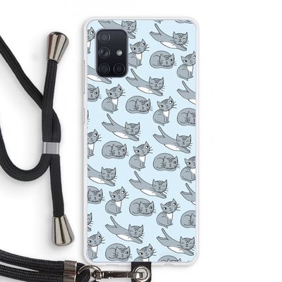 Poezen: Samsung Galaxy A71 Transparant Hoesje met koord