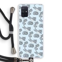 Poezen: Samsung Galaxy A71 Transparant Hoesje met koord