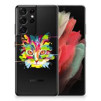 Samsung Galaxy S21 Ultra Telefoonhoesje met Naam Cat Color - thumbnail