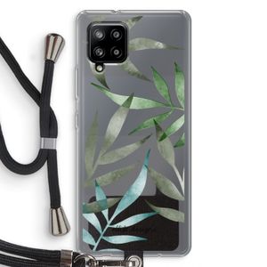 Tropical watercolor leaves: Samsung Galaxy A42 5G Transparant Hoesje met koord