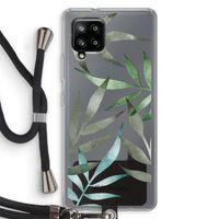 Tropical watercolor leaves: Samsung Galaxy A42 5G Transparant Hoesje met koord