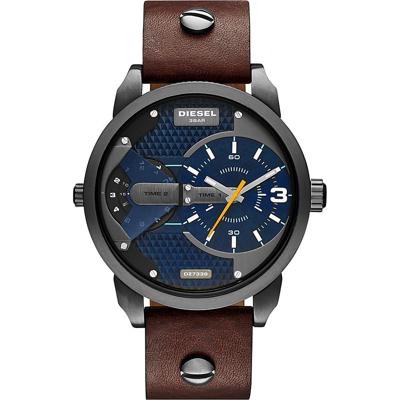 Diesel Heren DZ7339 bruin lederen quartz horloge