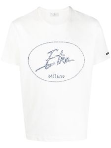 ETRO t-shirt en coton à logo brodé - Blanc