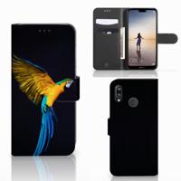Huawei P20 Lite | Telefoonhoesje | Met pasjeshouder | Papegaai