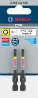 Bosch Accessoires PRO Torx slagschroefbit | T20 | 55 mm | 2 stuks - 2608522530