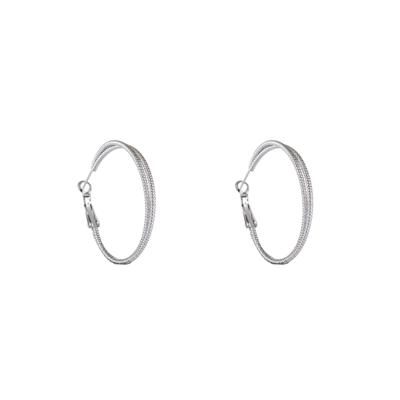 Day&Eve Dubbele Bewerkte Creolen 4 cm Zilver