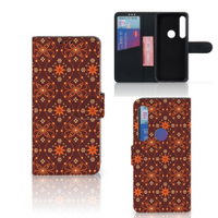 Motorola Moto G8 Plus Telefoon Hoesje Batik Brown - thumbnail