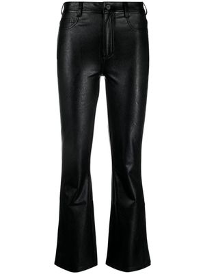 PAIGE pantalon évasé en cuir artificiel - Noir