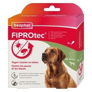 Beaphar Fiprotec Spot-On voor honden van 20 tot 40 kg 12 pipetten