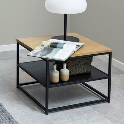 Bendt Salontafel 'Ture' Eiken en metaal, 55 x 55cm