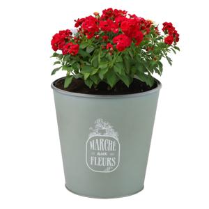 Plantenpot/bloempot emmer voor buiten - zink - jadegroen - D23 x H22 cm