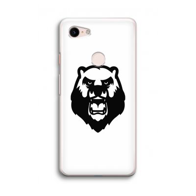 Angry Bear (white): Google Pixel 3 Transparant Hoesje