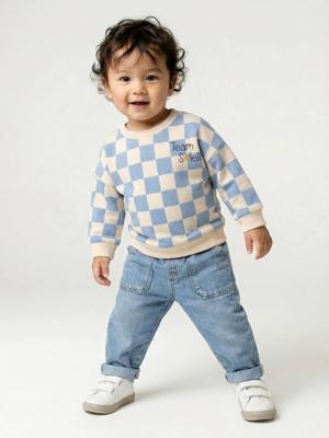 Babyjeans met elastische taille double stone Babyjeans met elastische taille double stone