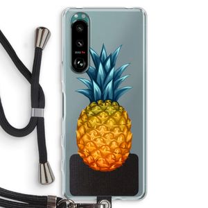 Grote ananas: Sony Xperia 5 III Transparant Hoesje met koord