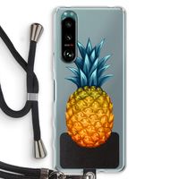 Grote ananas: Sony Xperia 5 III Transparant Hoesje met koord