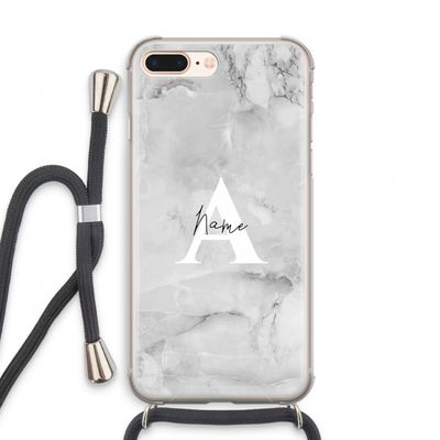 Ivory Marble: iPhone 7 PLUS Transparant Hoesje met koord