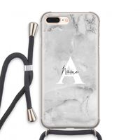 Ivory Marble: iPhone 7 PLUS Transparant Hoesje met koord