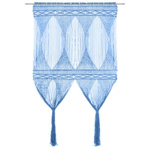 VidaXL Gordijn macramé 140x240 cm katoen blauw