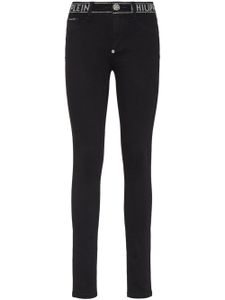 Philipp Plein legging Strass en jean stretch - Noir