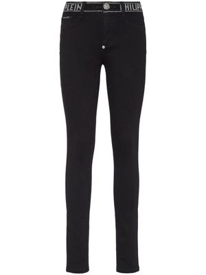 Philipp Plein legging Strass en jean stretch - Noir