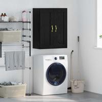 Wandkast Zwart Eiken 69,5 x 34 x 90 cm Bewerkt hout