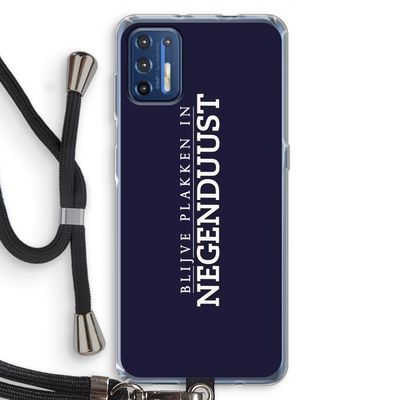 Blijve plakken in Negenduust: Motorola Moto G9 Plus Transparant Hoesje met koord