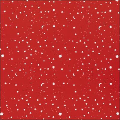 Creativ Company Inpakpapier, sterren en manen, b: 50 cm, 80 gr, donkerrood, 100 m/ 1 rol