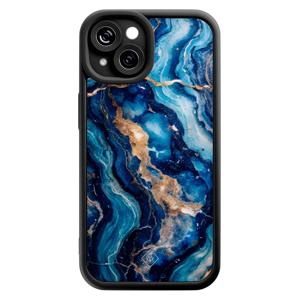 iPhone 13 zwarte case - Ocean marble
