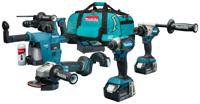 Makita DLX4194TX1 Combiset - DDF492 Accu Boor-/Schroefmachine + DTD153 Accu Slagschroevendraaier + DGA504 Accu Haakse Slijper + DHR243 Accu Combihamer