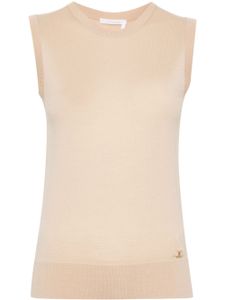 Chloé pull en laine à design sans manches - Tons neutres