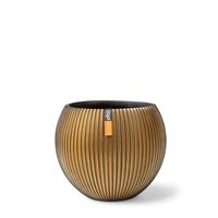 Vaas bol Groove 29x25 zwart goud - Capi europe
