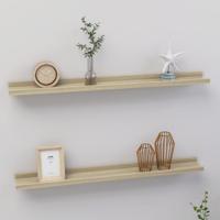 Wandschappen 2 st 80x9x3 cm sonoma eikenkleurig Wandschappen 2 st 80x9x3 cm sonoma eikenkleurig