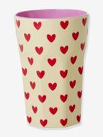 Grote melamine mok DARLING HEARTS rice 400 ml beige