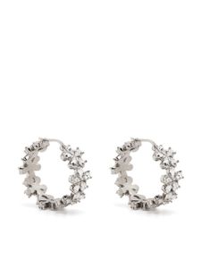 Amina Muaddi mini boucles d'oreilles Lily à fleurs - Argent