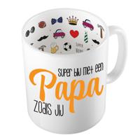 Cadeau koffie/thee mok voor papa - oranje - blij met papa - keramiek - 300 ml - Vaderdag