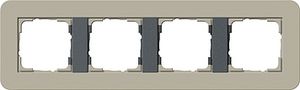 Gira afdekraam 4 voudig E3 grijs beige-antraciet